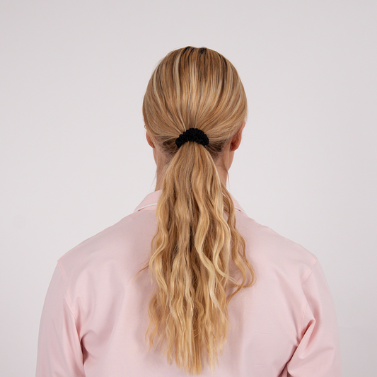 Siya Set med 3 små mullbärssilke Hårband Noir Velvet