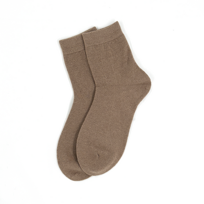 Set med 2 Strumpor i mullbärssilke och ull i beige
