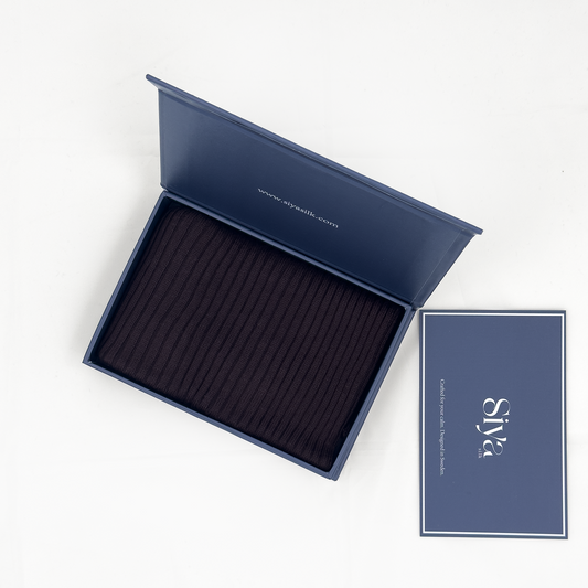 Siya Mulberry Silk and Cotton Scarf Brown