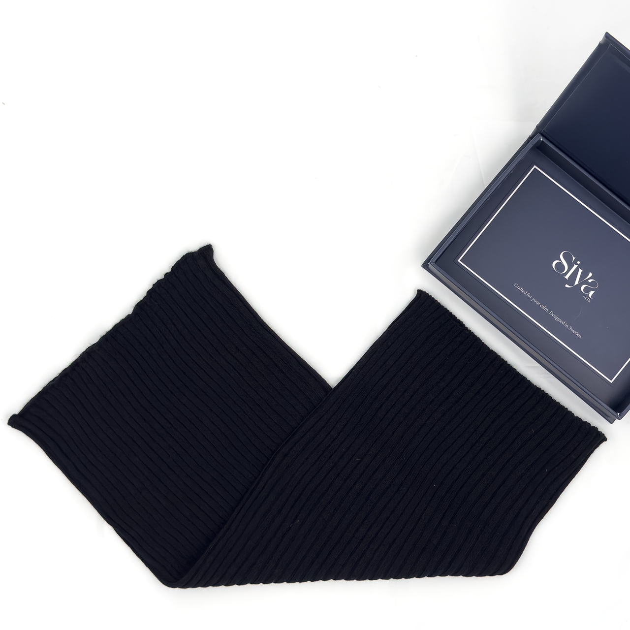 Siya Mulberry Silk and Cotton Scarf Black