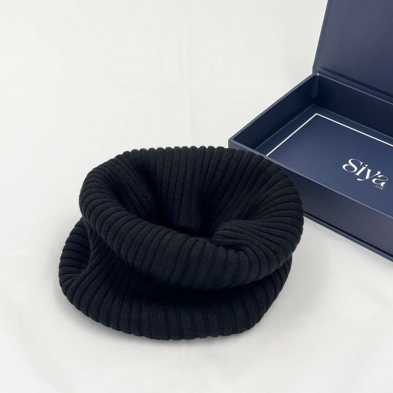 Siya Mulberry Silk and Cotton Scarf Black